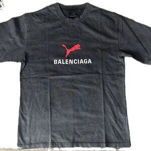 Balenciaga x Puma Black Graphic T-Shirt | Oversized Fit | Vintage Wash SOLD